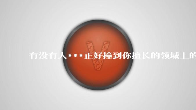 有没有人***正好撞到你擅长的领域上的？